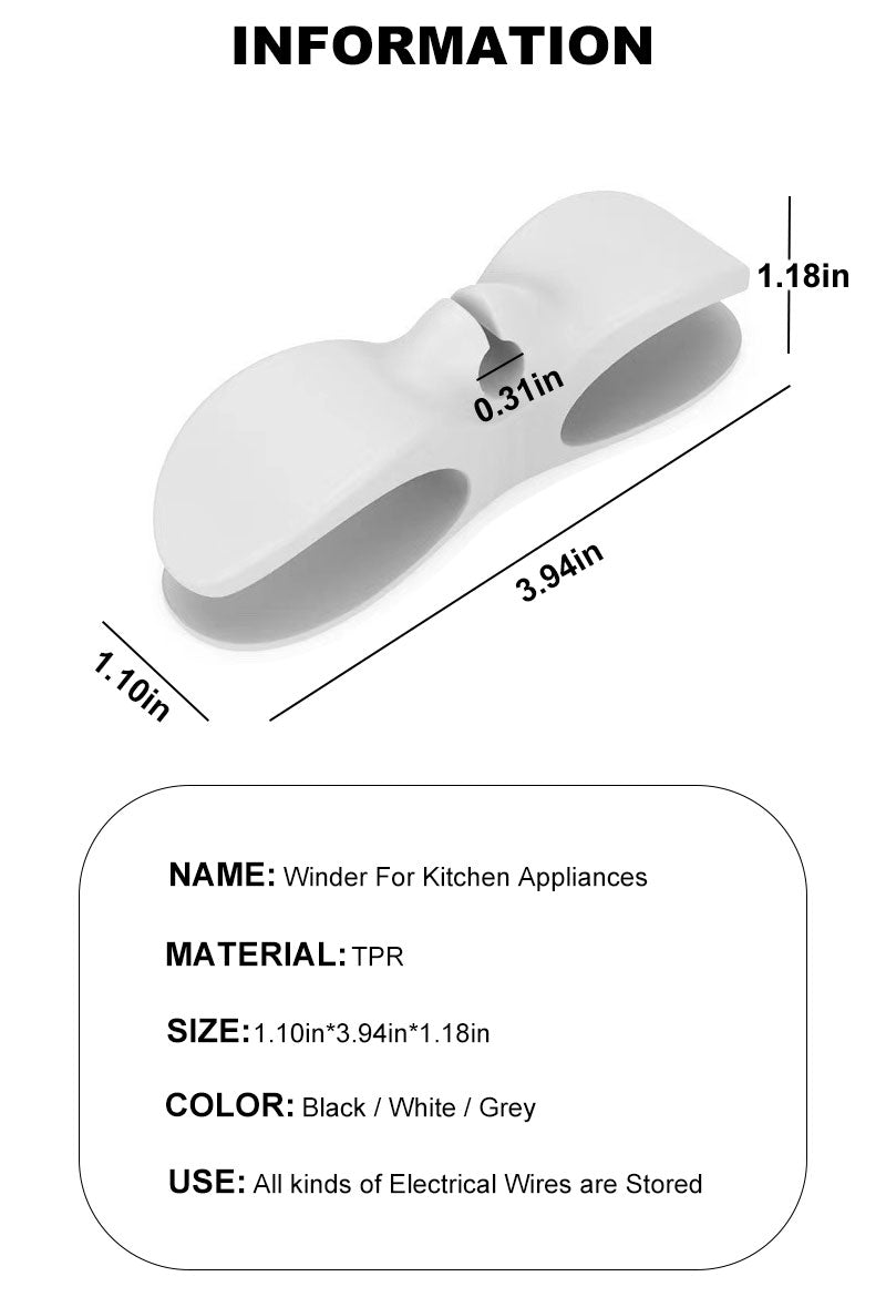 Power Cable Organizer For Kitchen Appliances, Home and Office (Pack Of 10)