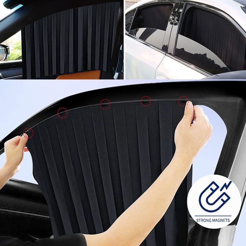 4 Pcs Universal Magnetic Car Window Curtains