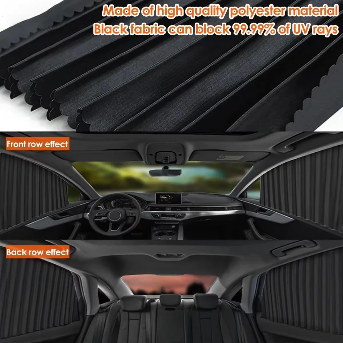 4 Pcs Universal Magnetic Car Window Curtains