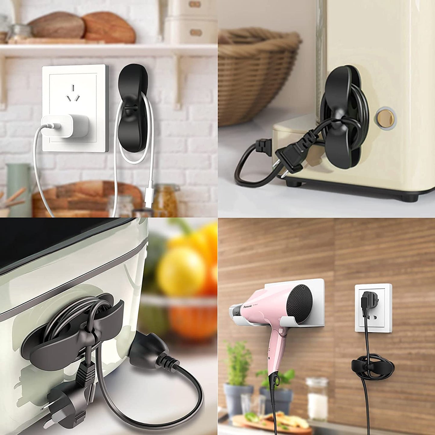 Power Cable Organizer For Kitchen Appliances, Home and Office (Pack Of 10)