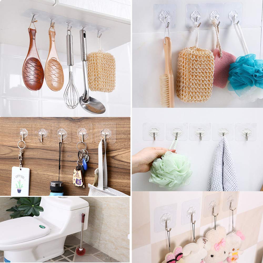 Self Adhesive Wall Hanging Hooks - No Drill, No Damage, Just Hang (30 Hook)