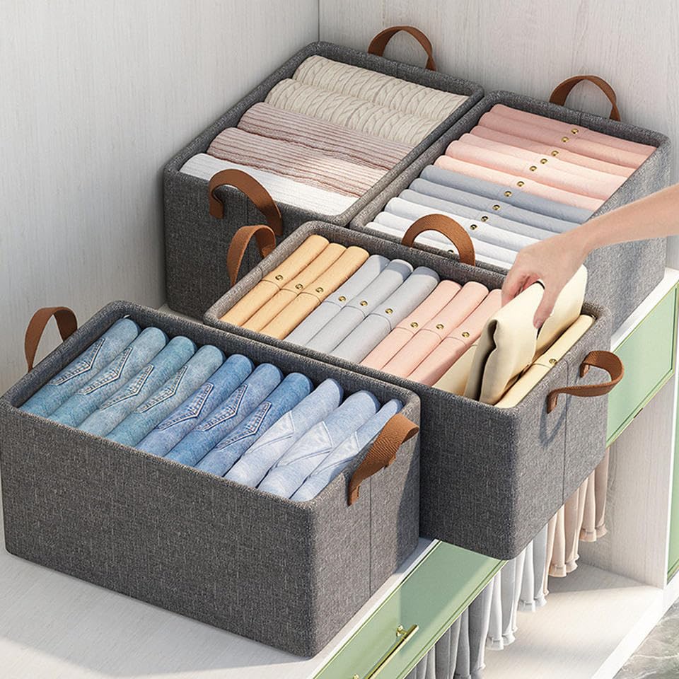 Stainless Steel Frame Foldable Cloth Storage Basket (Buy 2 Get 2 Free)