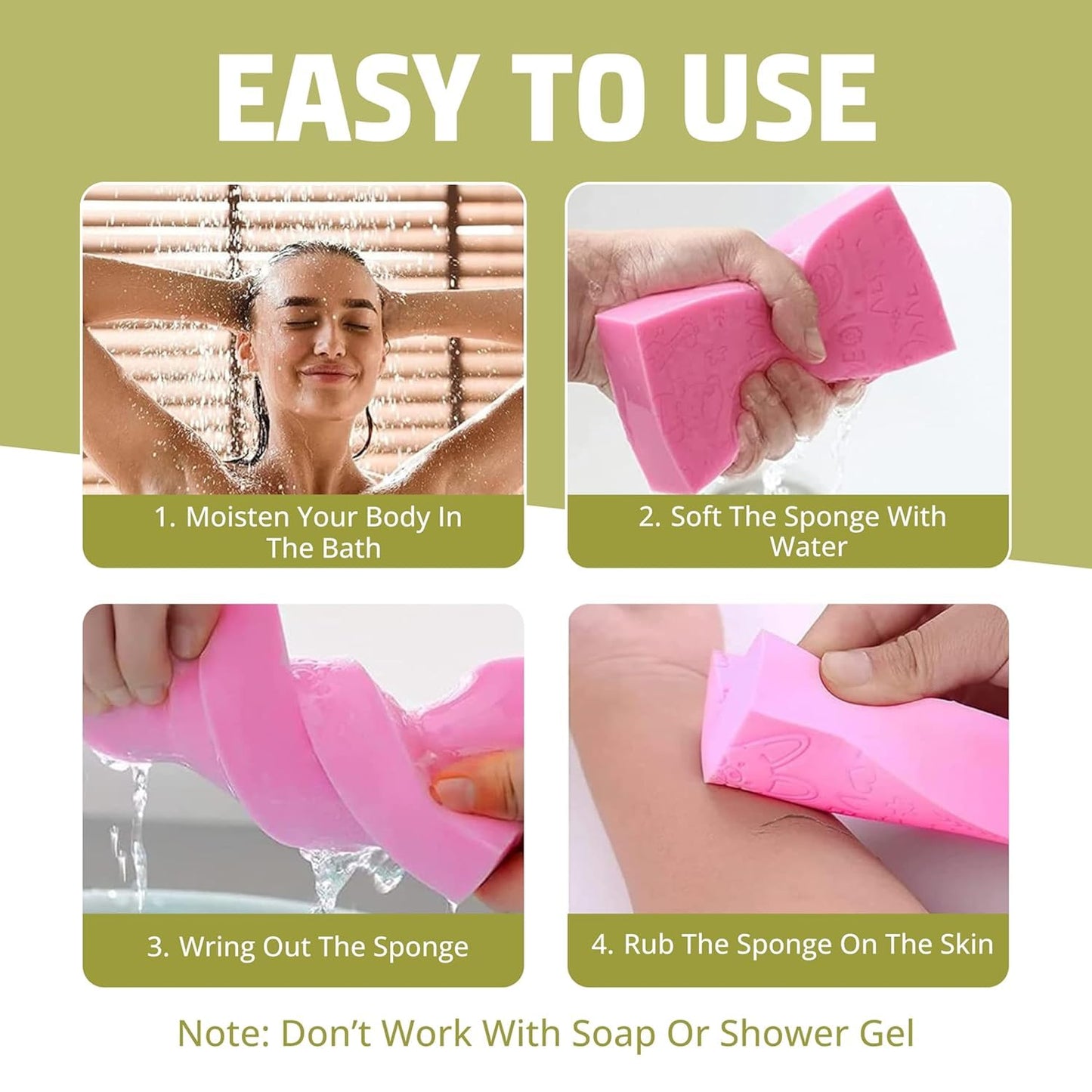 Bath Scrubber Sponge ( Buy 1 Get 1 Free )