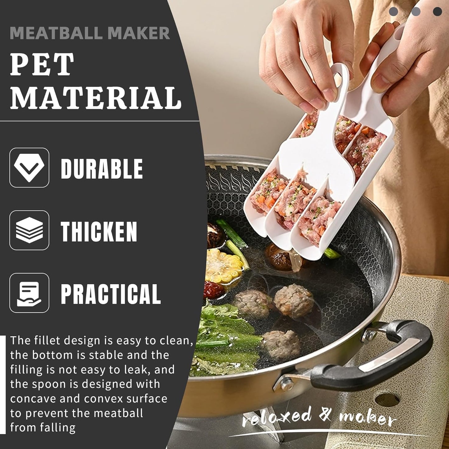 Ball Maker Tool - Bhajiya, Cheese Ball, Rice Dumpling, Cake Pop, Rasgulla & Manchurian and More