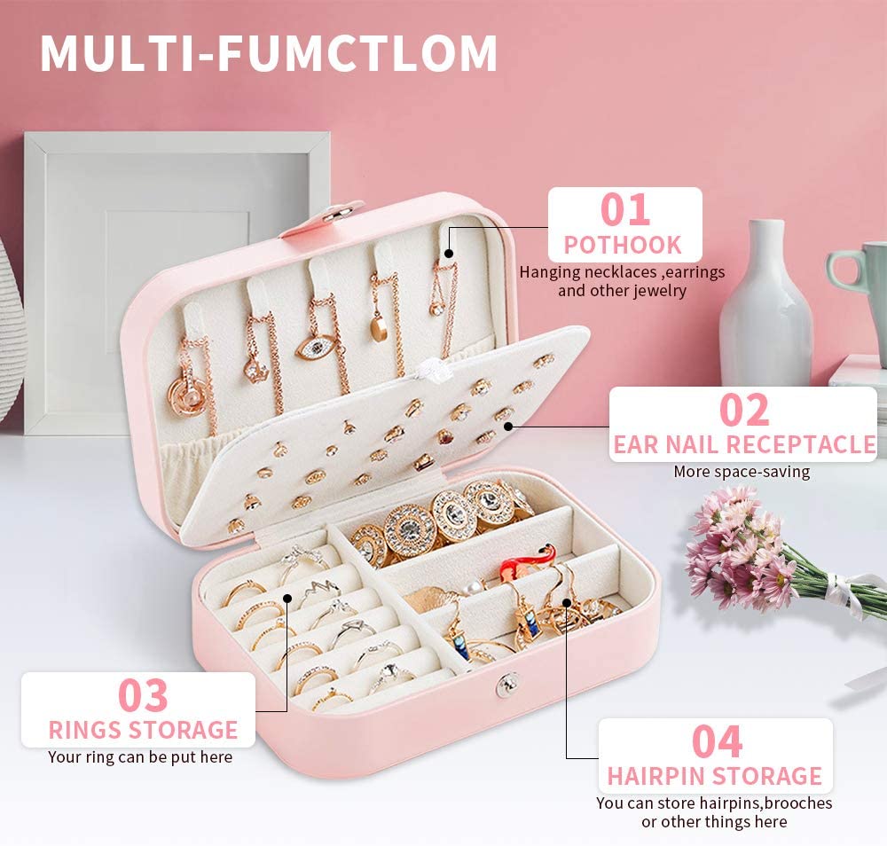 Jewellery Organizer Box (White/Pink)