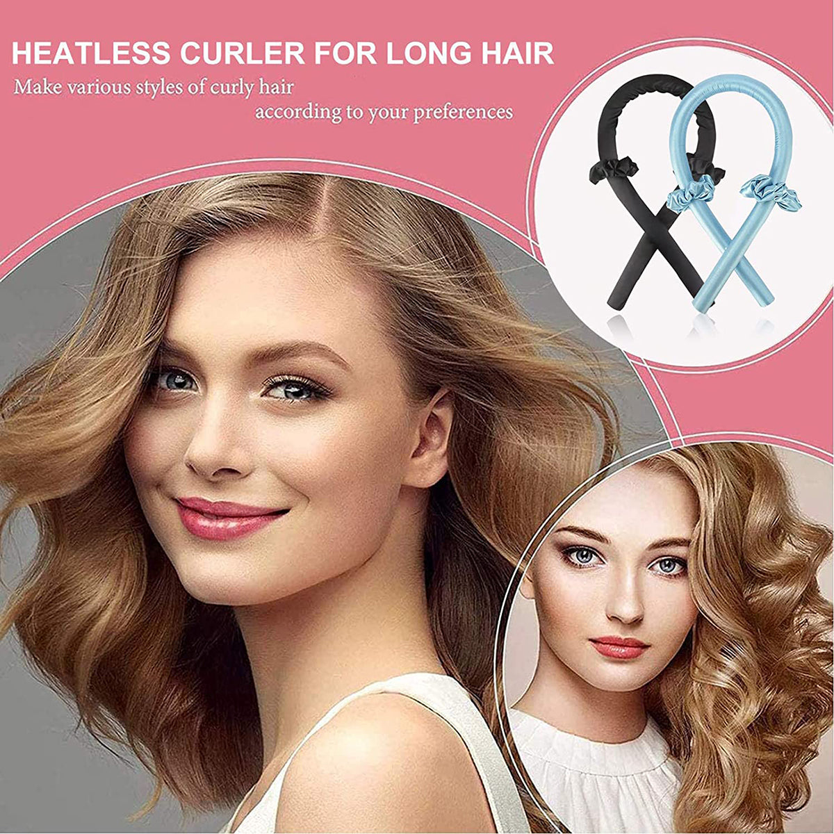 Heatless Hair Curlers 4 Piece Set