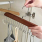 Multi Purpose Wooden Hangers With 8 Stainless Steel Hook (Pack of 2)