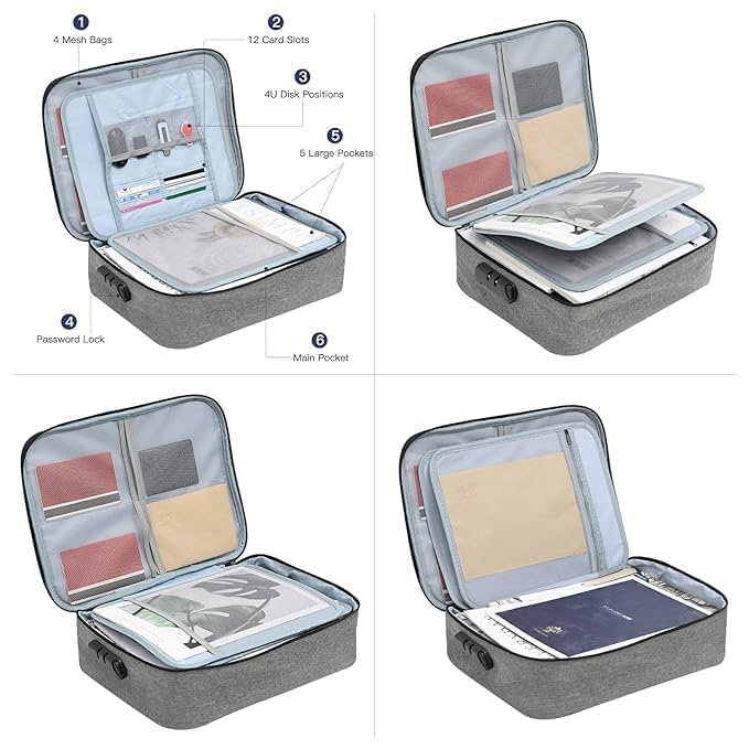 Waterproof Document Organizer Bag With Lock