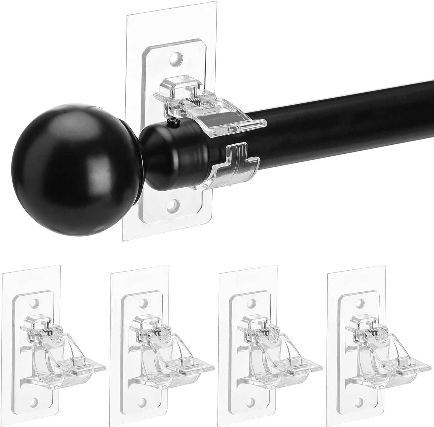 No Drill Curtain Rod Stick Holder Sticker (Pack Of 4)