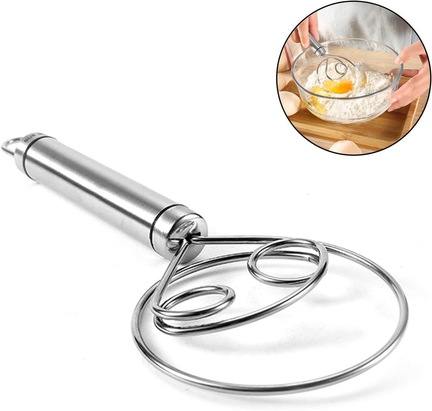 Atta Maker Tool Stainless Steel Dough Mixer Hand Tool for Bread, Batter and Pastry