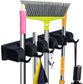 5 Slot 6 Hook Wall Mounted Broom Holder For Mop,Kitchen,Garden,Garage