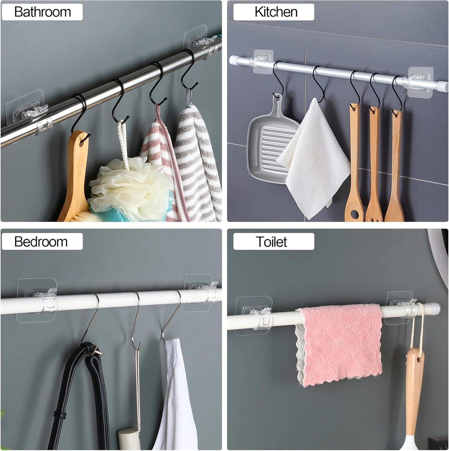 No Drill Curtain Rod Holder Hooks ( Buy 7 Get 7 Free )