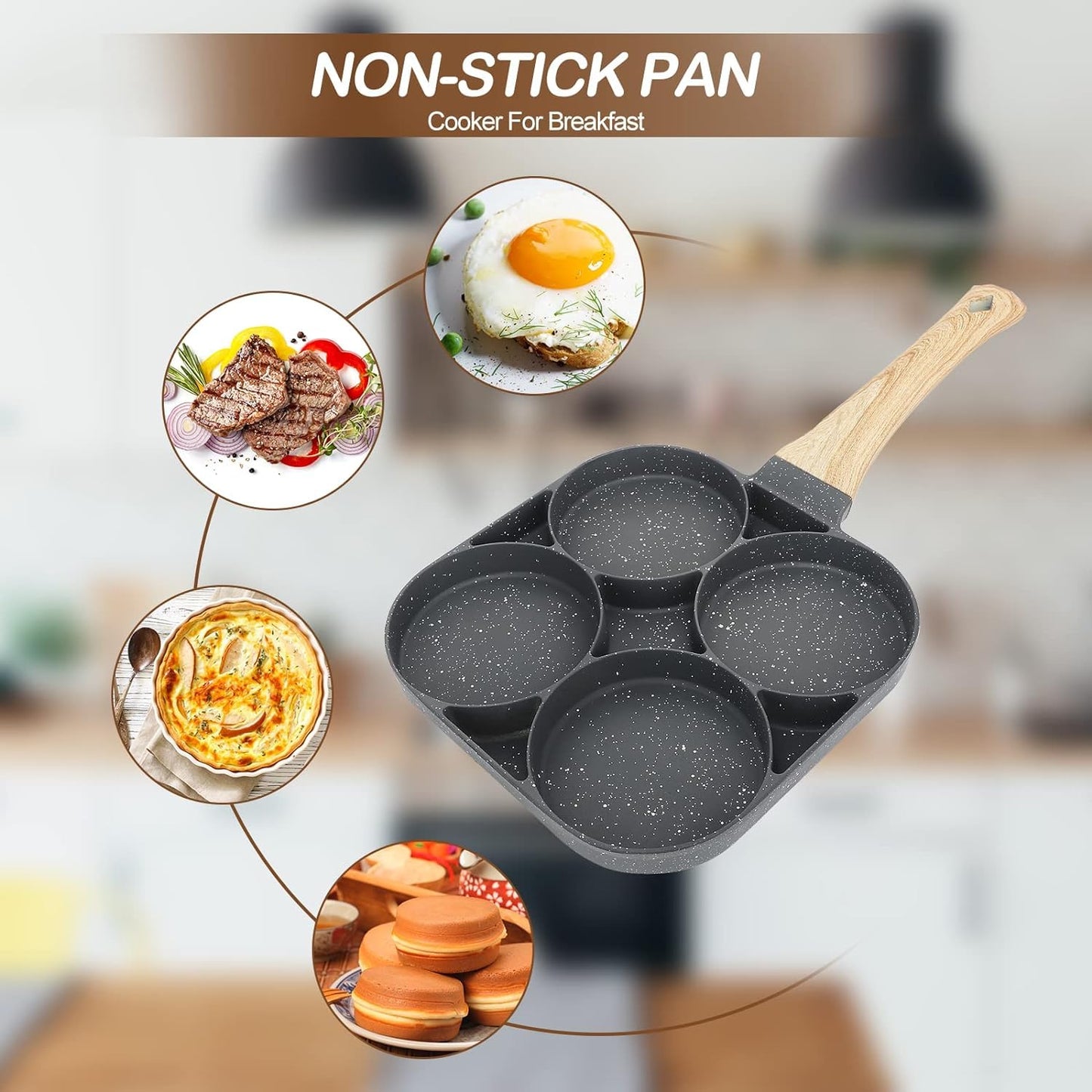 4 Slot Non-Stick Frying Pan For Egg & Pancake