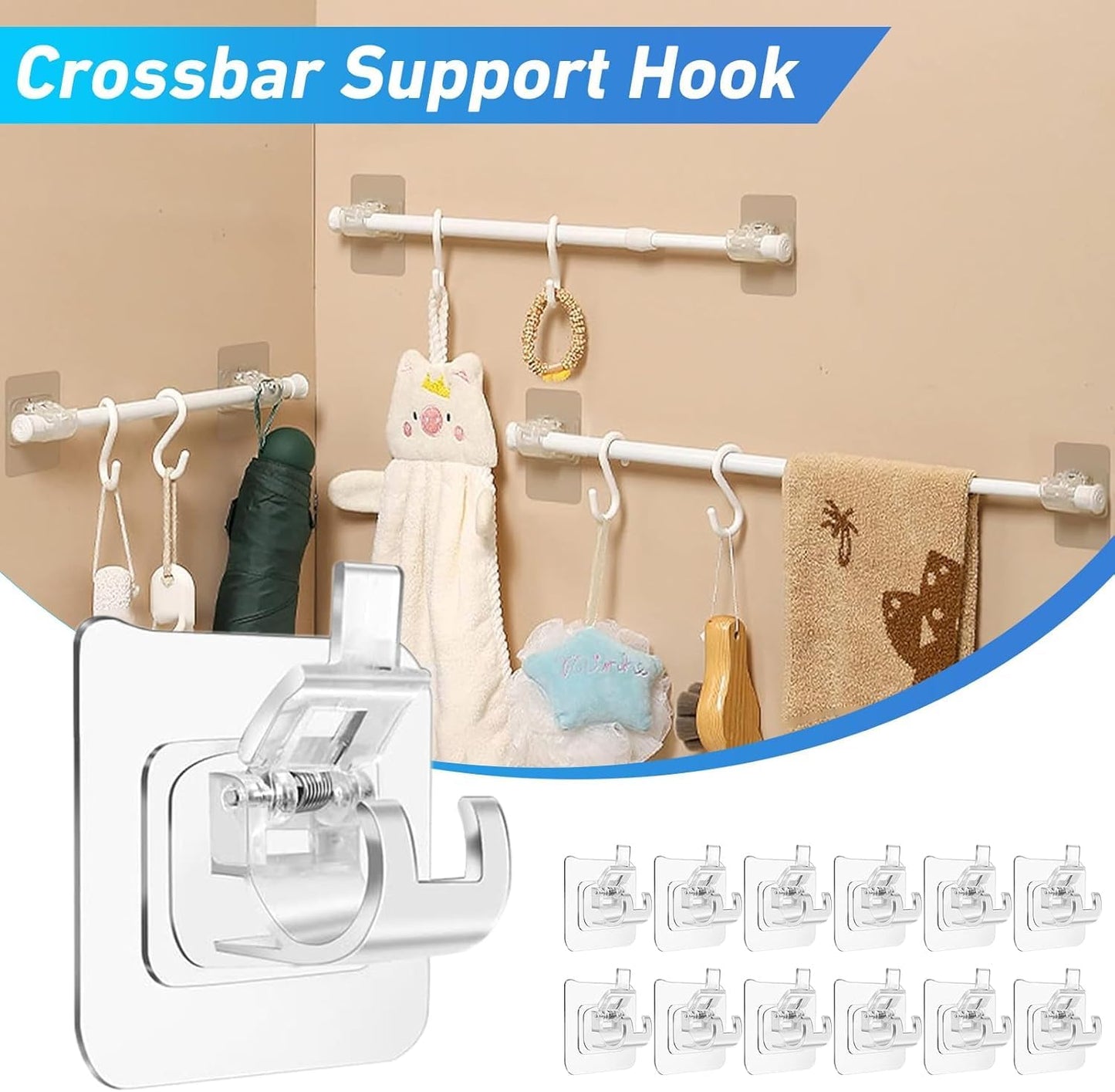 No Drill Curtain Rod Holder Hooks ( Buy 7 Get 7 Free )