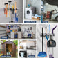 5 Slot 6 Hook Wall Mounted Broom Holder For Mop,Kitchen,Garden,Garage