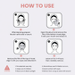 Instructions on how to use a face mask with icons and text.