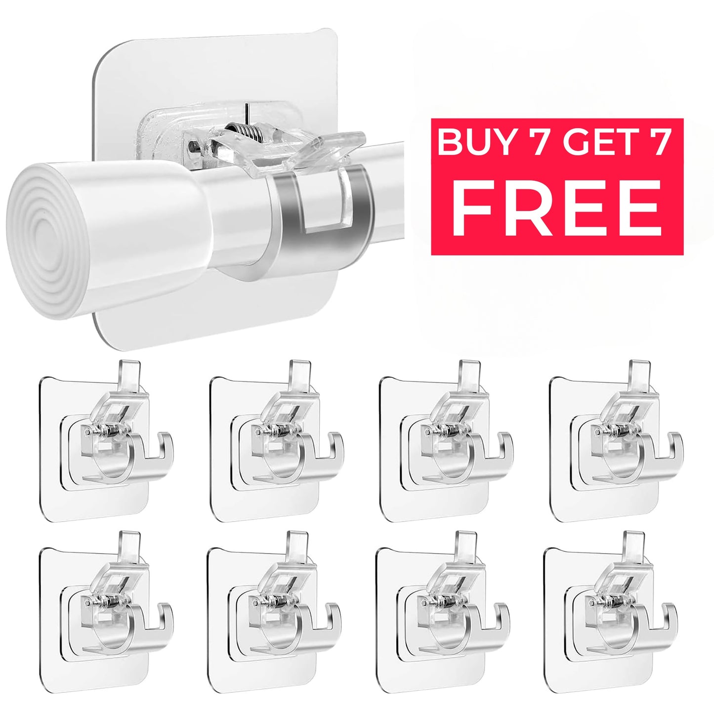 No Drill Curtain Rod Holder Hooks ( Buy 7 Get 7 Free )