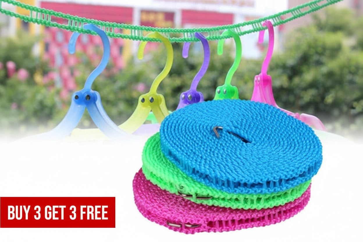 Cloth Drying Rope - 5 Meter Long (Buy 3 Get 3 Free)