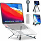 Aluminium Foldable & Adjustable Laptop Stand With Magnetic Phone Tablet Holder (New Design)