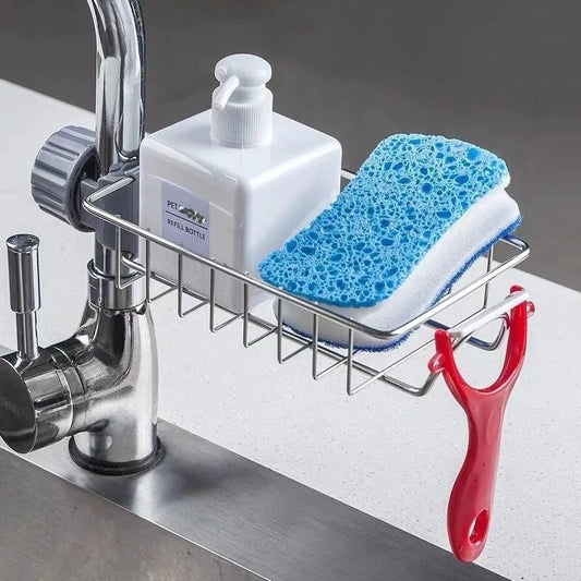 Sink Faucet Storage Rack (Stainless Steel) [Pack of 2]