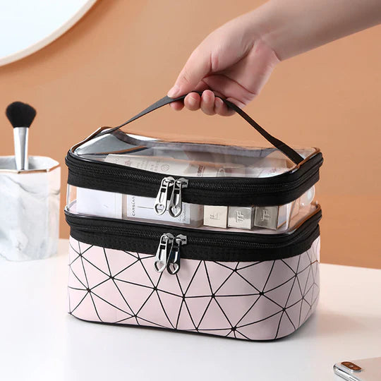 Double Layer Travel Cosmetic Cases Make up Organizer