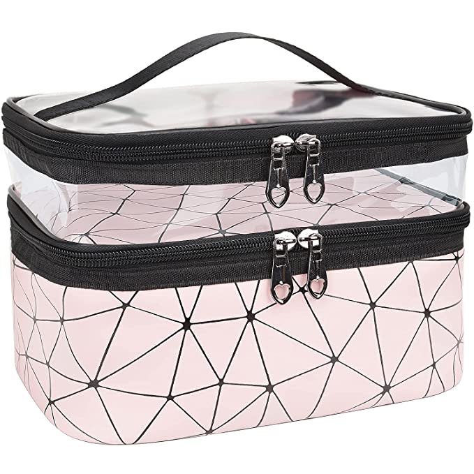 Double Layer Travel Cosmetic Cases Make up Organizer