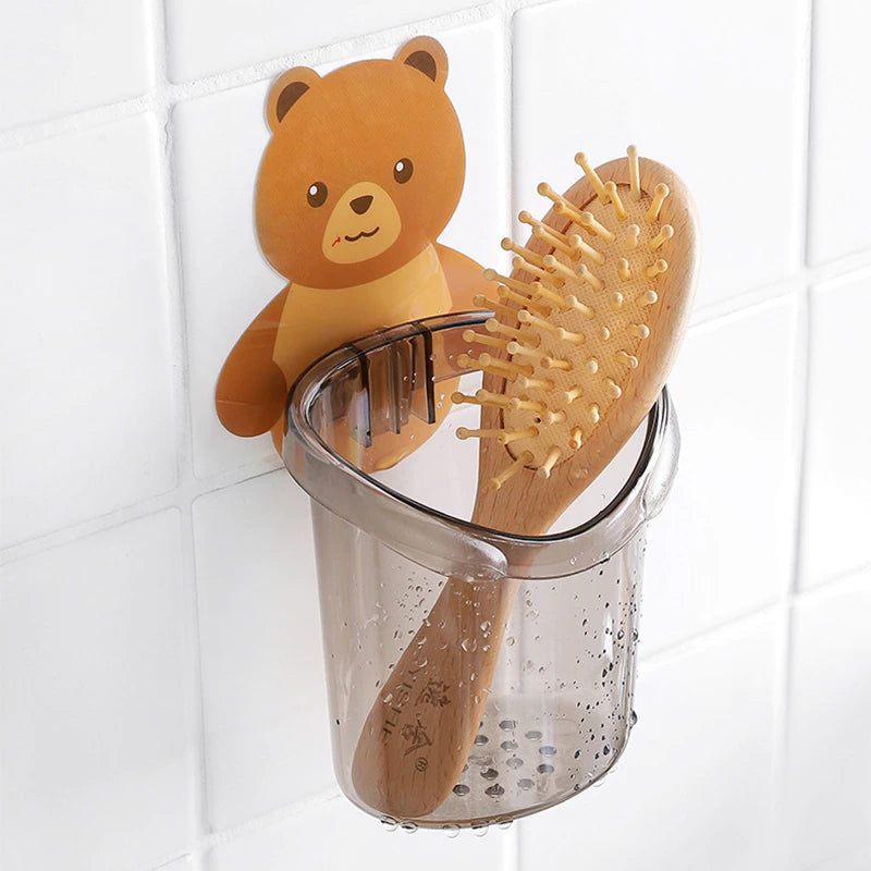 Teddy Bear Shape Wall Mounted Holder (Pack Of 3)