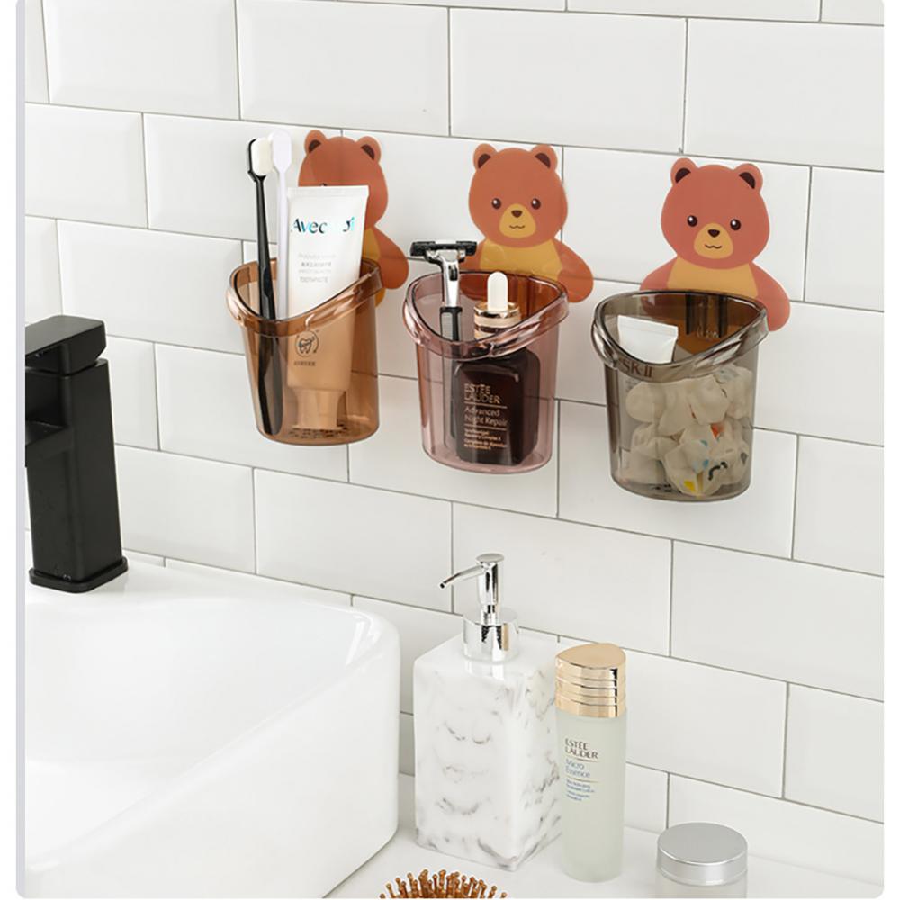 Teddy Bear Shape Wall Mounted Holder (Pack Of 3)